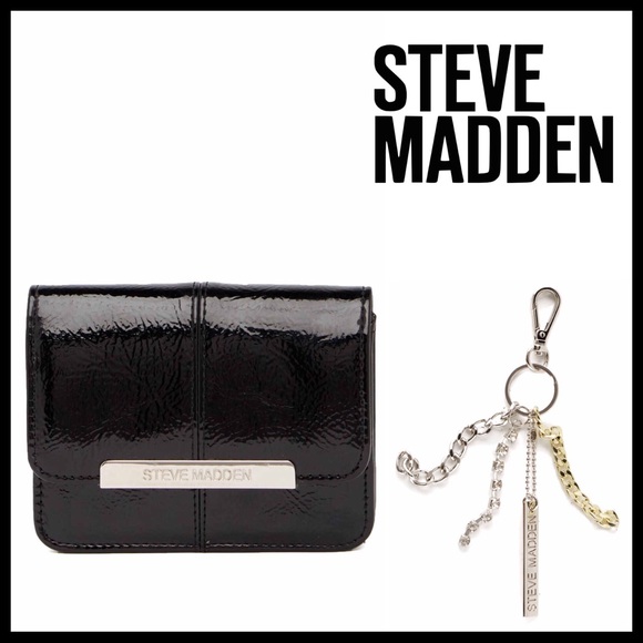 Steve Madden Handbags - STEVE MADDEN SET BLACK WALLET & KEY CHAIN